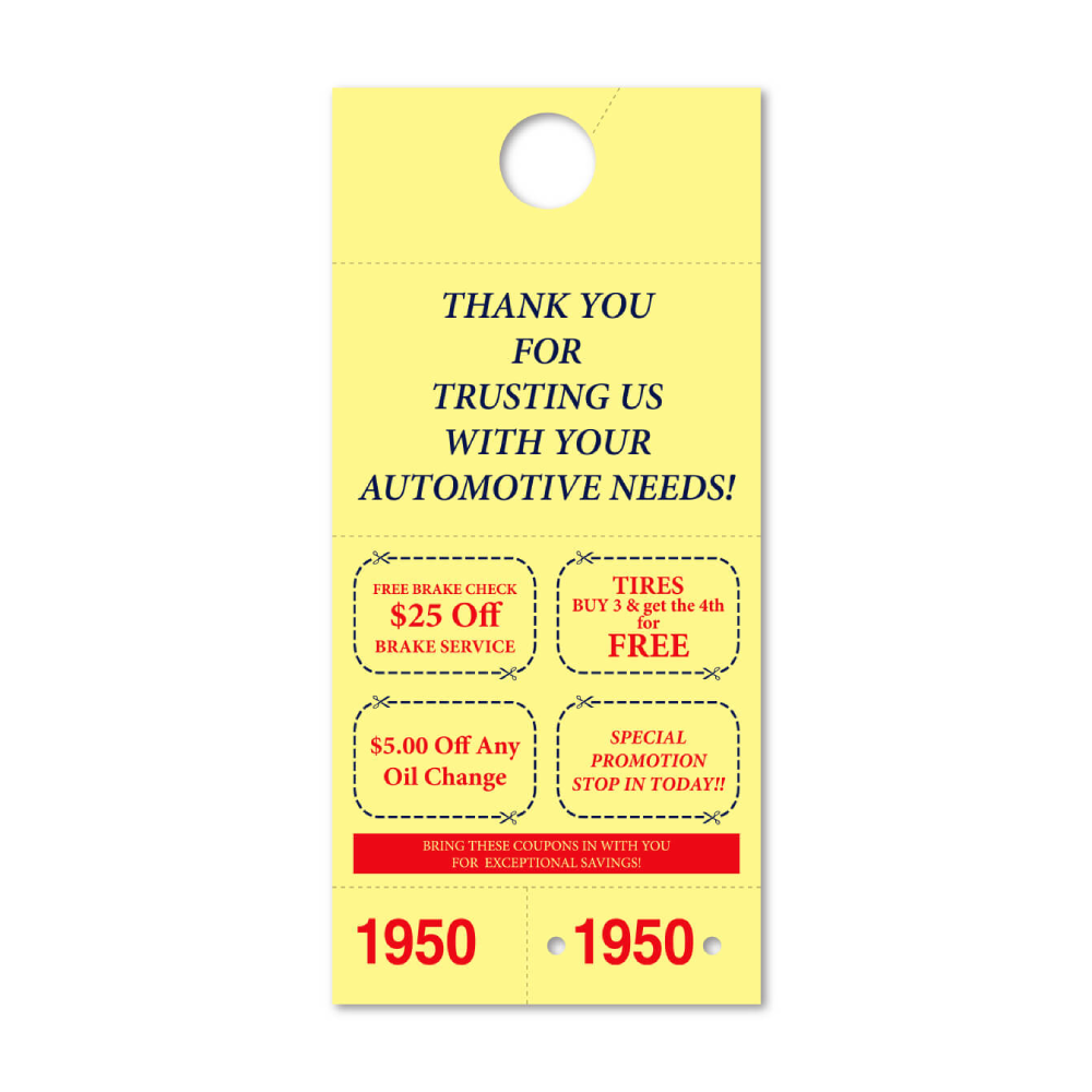 Custom Shiny Adver-tag/post Card Reply Number 5.5x11.75 - Qty. 1 Each - Image 3