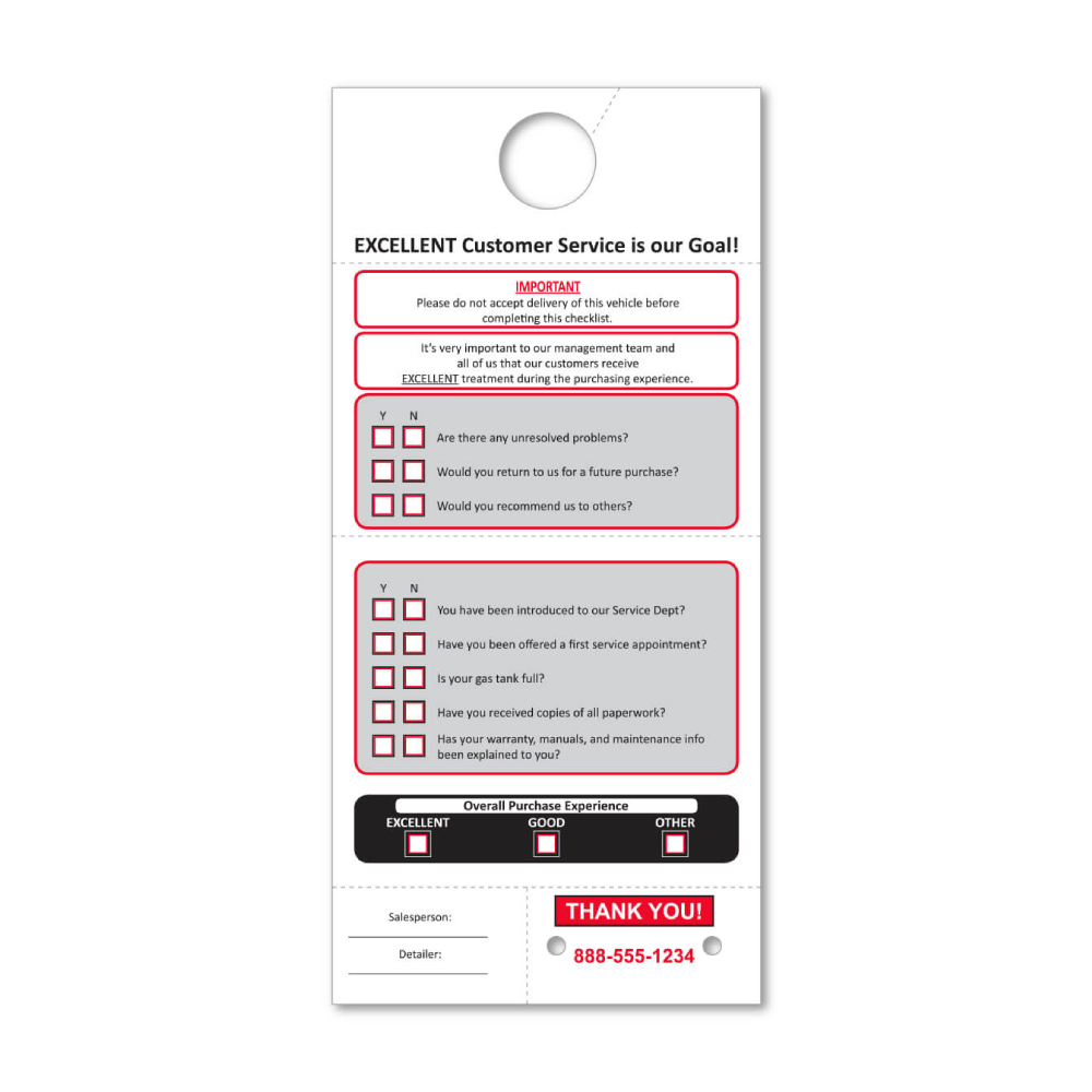 Custom Shiny Adver-tag/post Card Reply Number 5.5x11.75 - Qty. 1 Each - Image 4