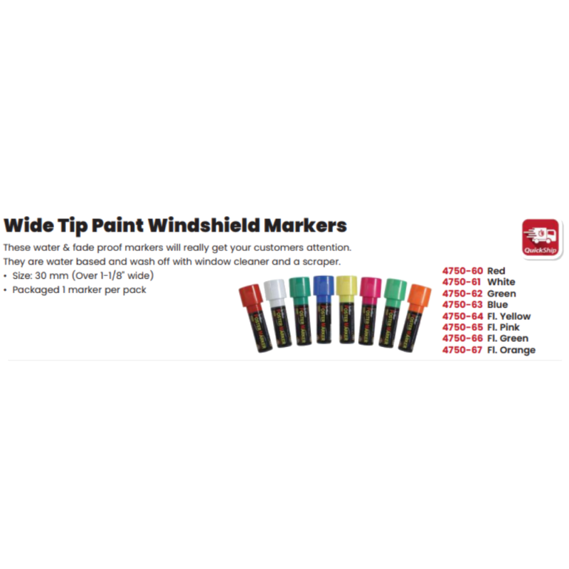 Wide Tip Paint- Windshield Markers