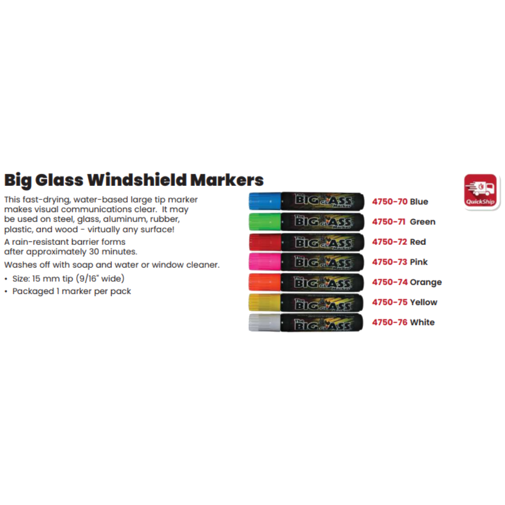 Big Glass Windshield Markers