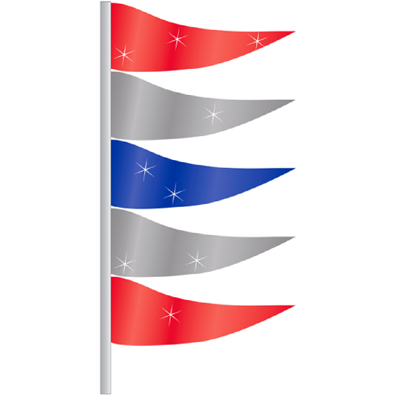 Antenna Flag - Metallic Triangular Flags