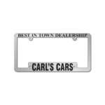 License Plate Frames- Shiny Chrome Faced Economy (Customized) - Image 2