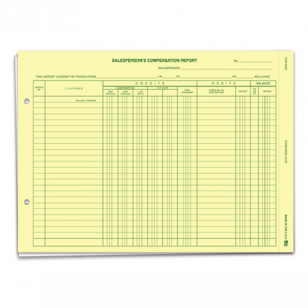 Salesperson's Commission Reports and Forms