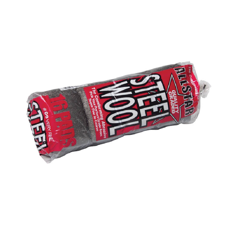 Allstar Steel Wool Pads - 00 Grade - 16 Pads - Qty. 1 Pk