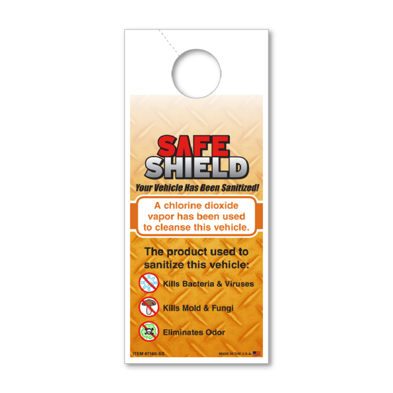 Safe Shield Hang Tags- White- 3 2/3" X 8 1/2"