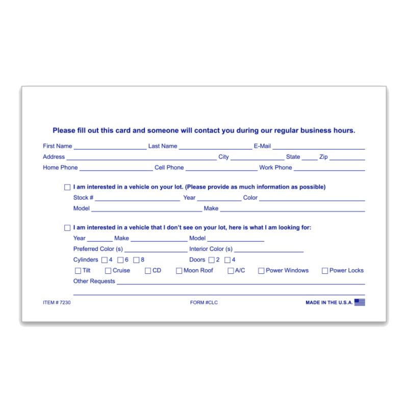 Customer Lead Cards