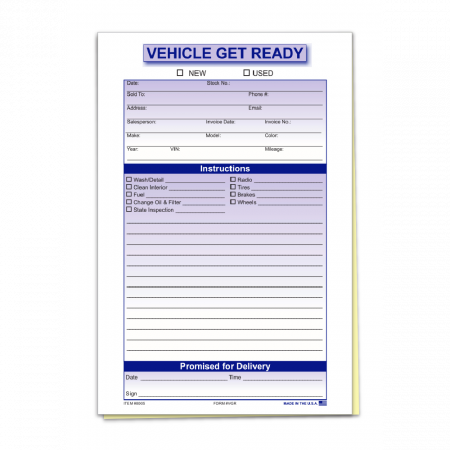 Vehicle Get Ready Form