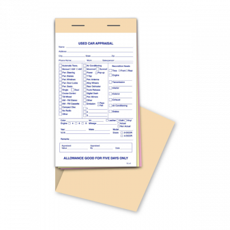 Used Vehicle Appraisal Books- TC-47 (3 Part)