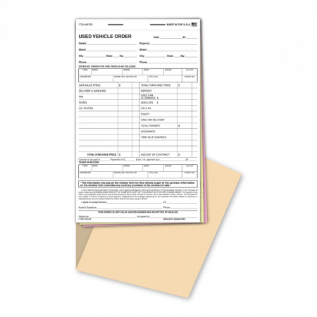 Used Vehicle Order Books