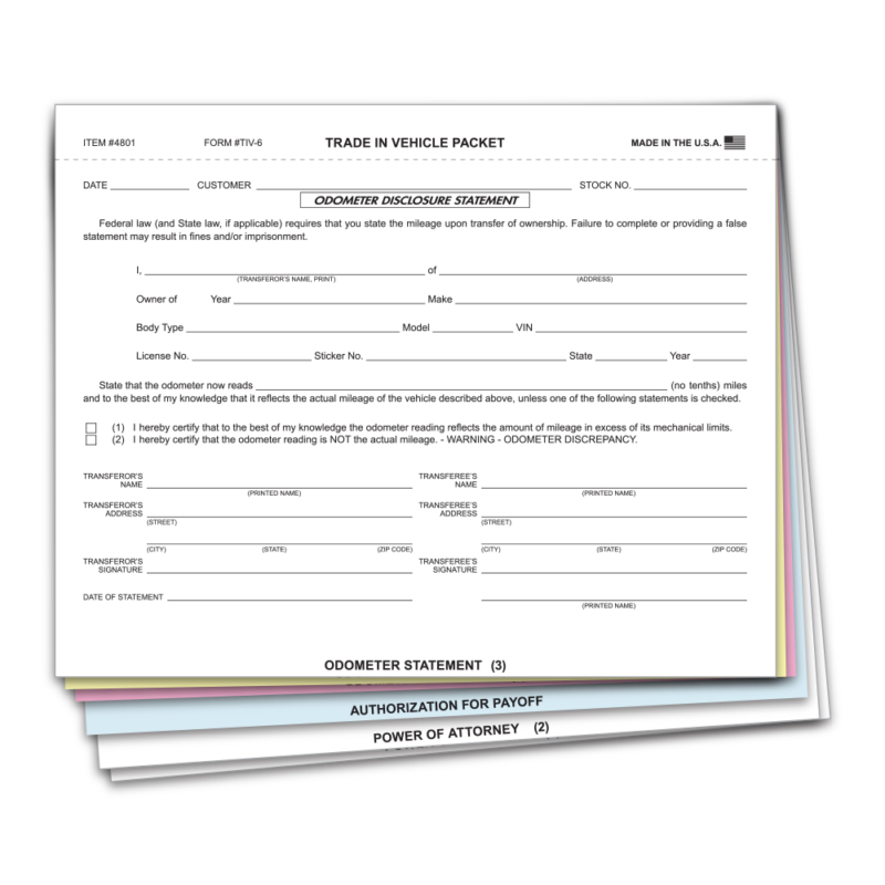 Trade In Vehicle Combination Form