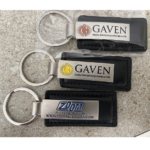 Leather & Metal Rectangle Keychains