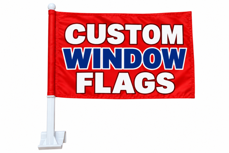 Custom Printed Clip-on Window Flag